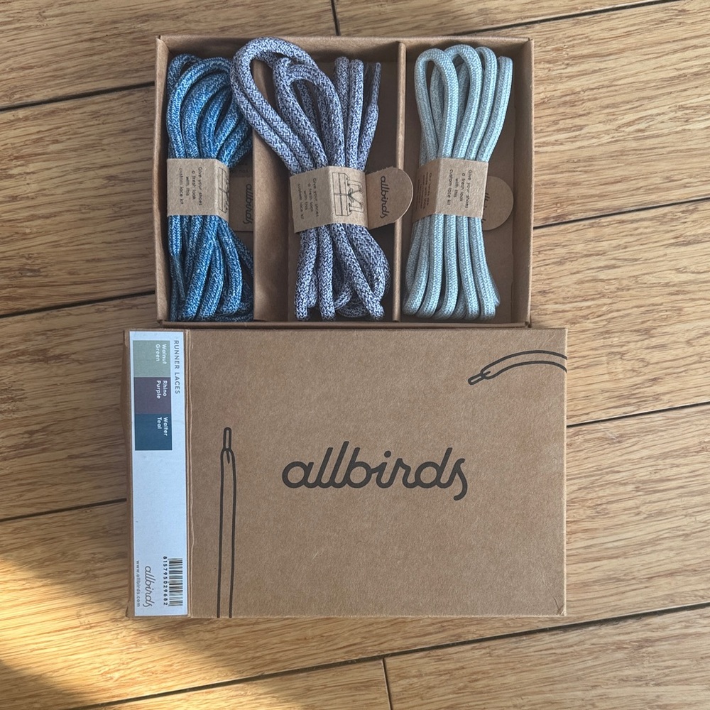 NWT 3-Pack Allbirds Runner Laces in Green, Purple, and Teal
